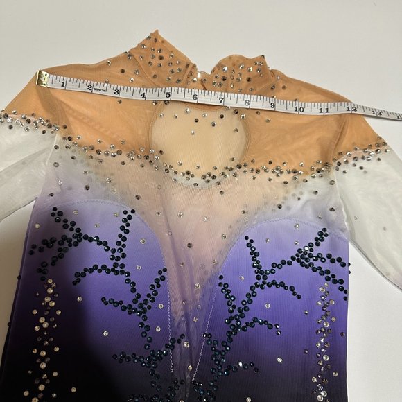 New Figure Skating Dress Girl Size 10 (5~8T) Handmade Jeweled Rhinestone 120~130 - Picture 7 of 11